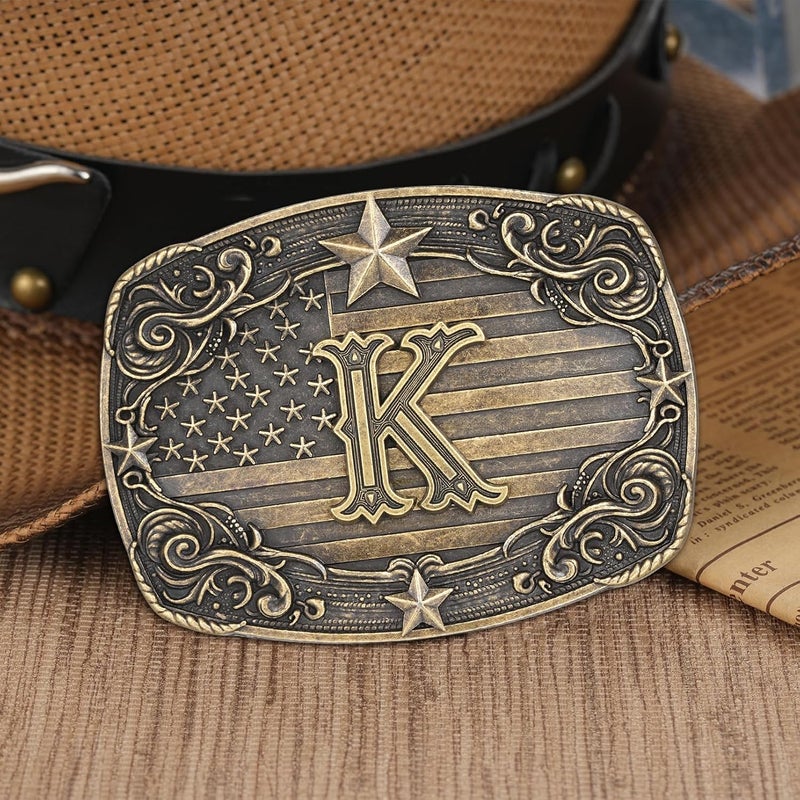 Flipslo Store Western Belt Buckle for Men Women Initial Letter A to Z Cowboy Belt Buckle Texas Buckle hebillas vaqueras para hombre - Image 3